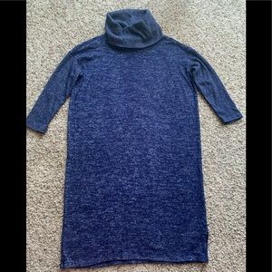 New With Tags Gap Dress With Funnel Neck Blue Stretch  Fabric 3/4 Sleeves SZ XS